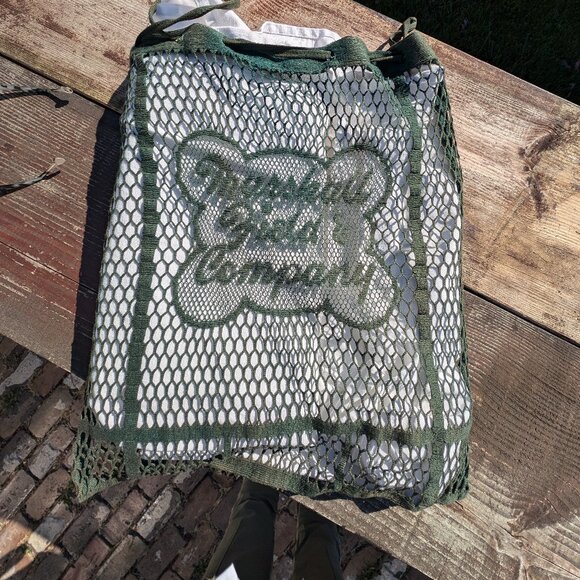 Antique Vintage Original Marshall Field & Company Cotton Mesh Drawstring Bag EUC - Picture 1 of 6